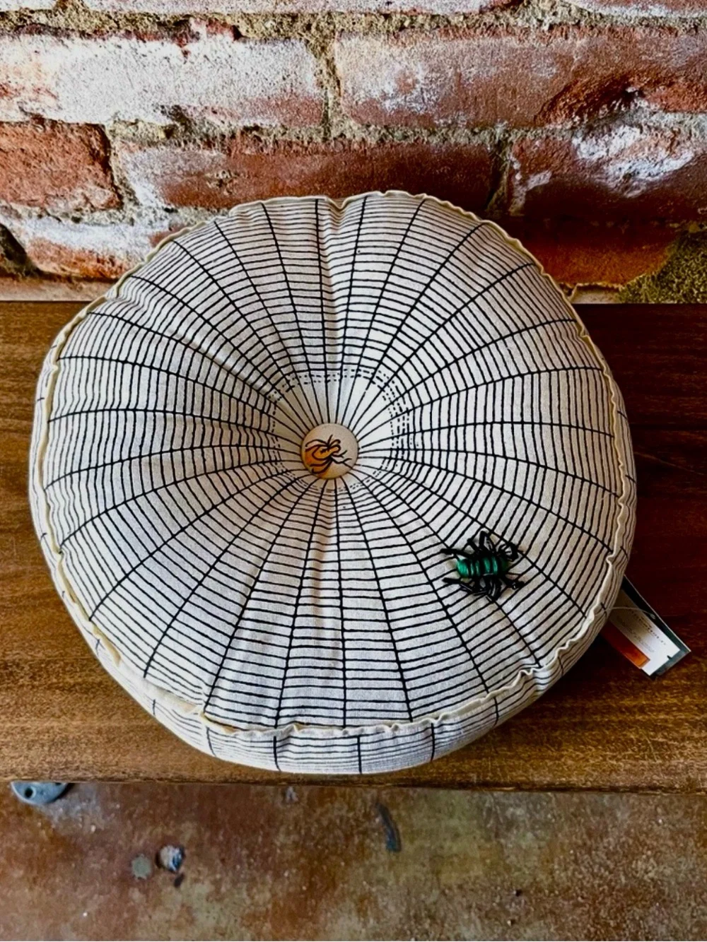 John Derian Threshold 12” Round Tangled Web Throw Pillow